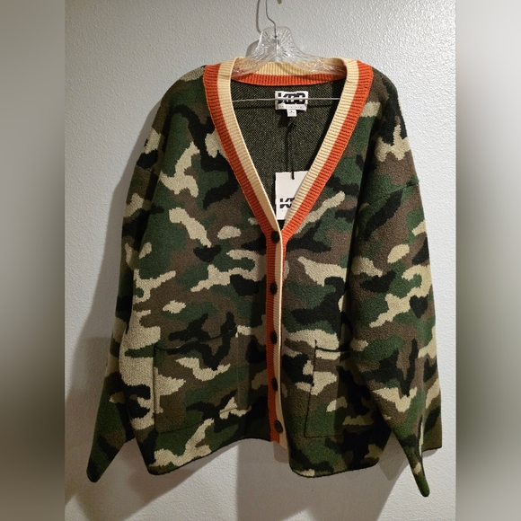 KBB by KAHLANA Women's 'The Slouchy Cardigan' - Olive Camo XL - Picture 4 of 7